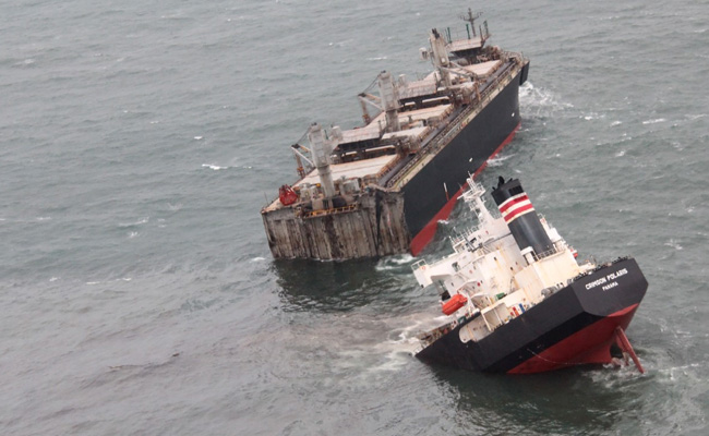 Ship Snaps In Two Off Japan's Coast, Crew Onboard Safe: Officials