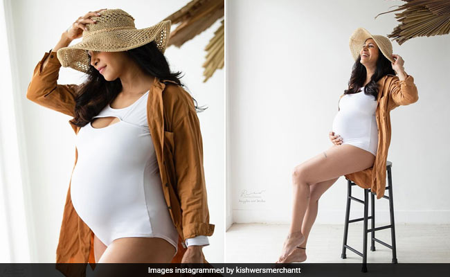 Mom-To-Be Kishwer Merchantt And Her Baby Bump Look Holiday-Ready In A White Bodysuit