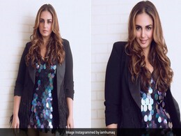 Huma Qureshi Gives Her Shimmering Dress A Sporty Touch With Sneakers Huma Qureshi Gives Her Shimmering Dress A Sporty Touch With Sneakers