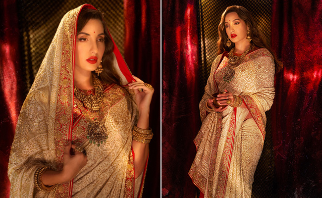 Nora Fatehi Is A Resplendent <i>Rani</i> Like No One Else In A Stunning <i>Chikankari Saree</i>