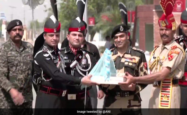 Pakistan Rangers Offer Sweets To Indian Officials At Attari-Wagah Border