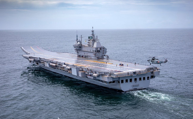 First Made-In-India Aircraft Carrier Vikrant Sets Sail For Maiden Trials