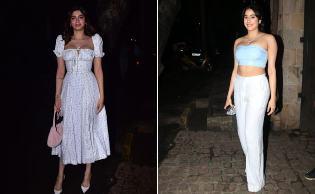 Janhvi Kapoor And Khushi Kapoor Keep It Effortlessly Chic For Rhea Kapoor And Karan Boolani's Wedding Party