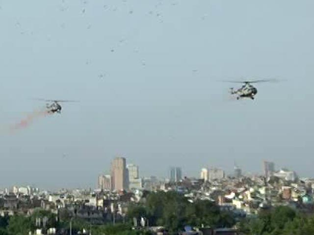 Flowers Petals Showered As PM Unfurls National Flag At Red Fort