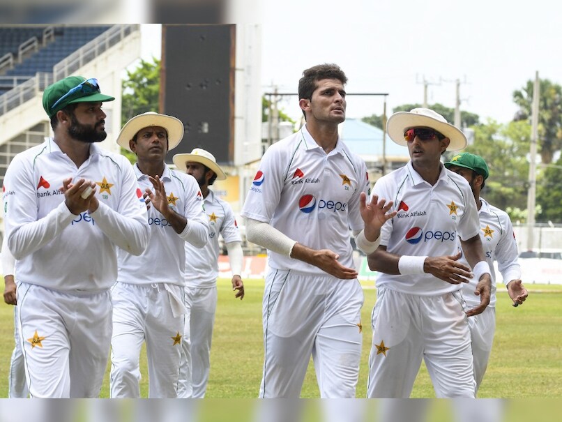 Shaheen Shah Afridi returned 6 for 51 in 1st innings to help bowl West Indies for 150.© AFP