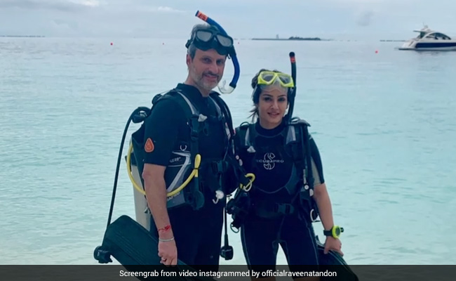 "Give Me The Outdoors Any Day Or Night": Raveena Tandon Went Scuba Diving With Husband Anil Thadani