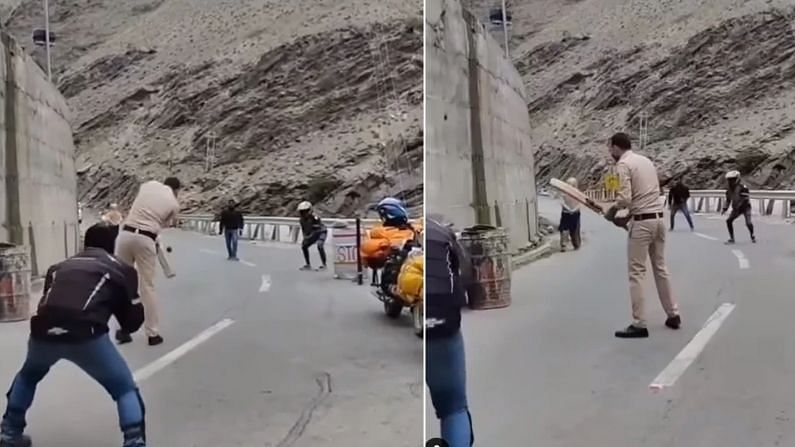 Viral Video: इस पुलिसवाले की बैटिंग देख कायल हो रहे हैं लोग, वीडियो हुआ वायरल