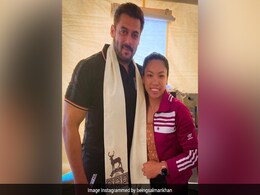 When Salman Khan Met "Big Fan" Mirabai Chanu. See Viral Pic When Salman Khan Met "Big Fan" Mirabai Chanu. See Viral Pic