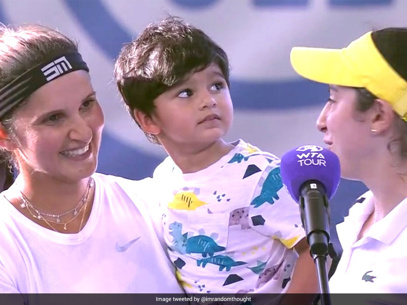 Cuteness Overload As Izhaan Mirza Malik Accompanies Sania Mirza On Court After She Reaches Cleveland Women's Doubles Final