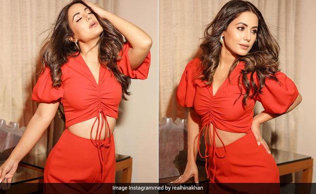 Hina Khan Is Red-Dy To Make Your Hearts Skip A Beat In A Cutout Jumpsuit