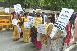 "Protect Afghan Women": Hundreds Join In Protest In Delhi "Protect Afghan Women": Hundreds Join In Protest In Delhi