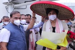 Boxer Lovlina Borgohain Receives Grand Welcome At Guwahati Airport Boxer Lovlina Borgohain Receives Grand Welcome At Guwahati Airport