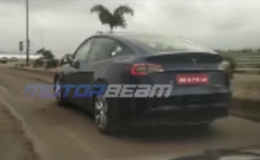 Tesla Model Y Electric SUV Spotted Testing In India