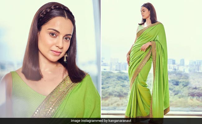 Kangana Ranaut Looks Magnificent Beyond Compare In A Green Sabyasachi <i>Saree</i>