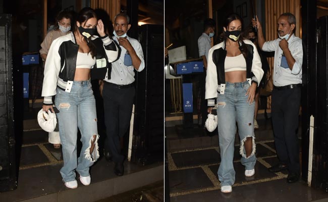 Nothing Can Stop Malaika Arora From Slaying In Her Ripped Jeans, A Crop Top And A Rs 3 Lakh Bomber Jacket
