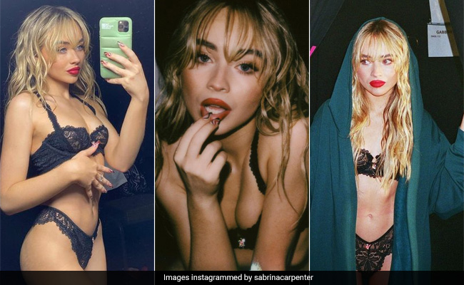 Sabrina Carpenter Is Making Us Do A Double Take In Her Black Lingerie Set