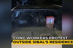 At Kapil Sibal's Home, Car Damaged In Protests After Criticism Of Gandhis At Kapil Sibal's Home, Car Damaged In Protests After Criticism Of Gandhis