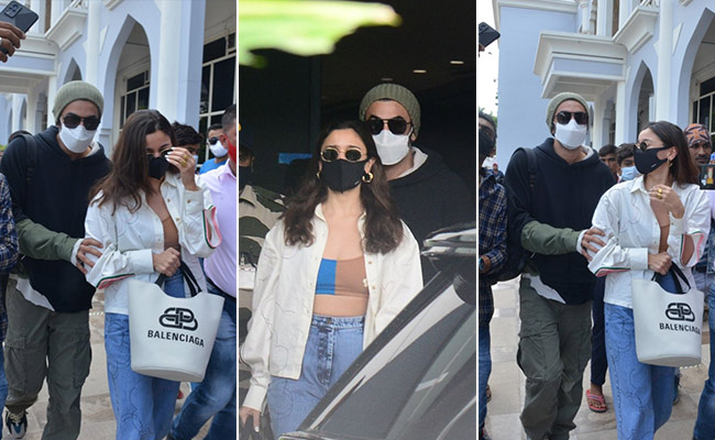 Alia Bhatt Returns In Style With Her Casual Chic Rs 1 Lakh Balenciaga Tote On One Hand And Ranbir Kapoor On The Other