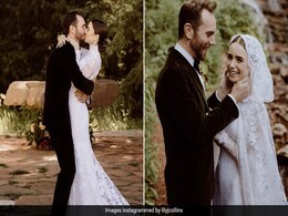 To Marry Charlie McDowell, Lily Collins Is A Beautiful Bride In A Ralph Lauren Lace Wedding Gown To Marry Charlie McDowell, Lily Collins Is A Beautiful Bride In A Ralph Lauren Lace Wedding Gown