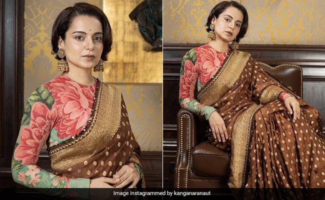When Kangana Ranaut Wears A Floral Sabyasachi <i>Saree</i>, You Just Know It's Going To Turn Heads
