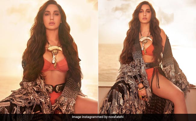 We're All Fired Up At How Fantastic Nora Fatehi Is Looking In An Orange Bikini