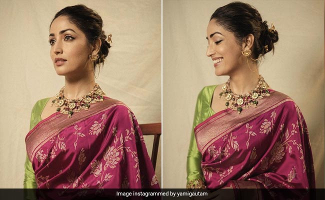 Yami Gautam Spells Elegance In Every Language In A Beautiful Bright Pink <i>Benarasi Saree</i>
