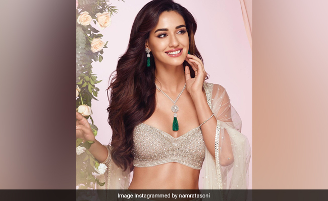 Disha Patani Looks Like The Most Stunning Contemporary Bride In A Shimmery <i>Lehenga</i>