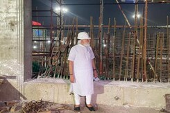 PM Visits Parliament Building Construction Site At Night, Inspects Work PM Visits Parliament Building Construction Site At Night, Inspects Work