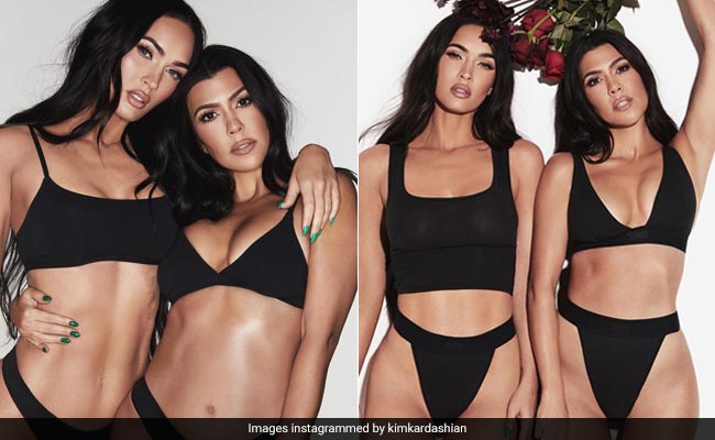 Rock Chic Girlfriends Megan Fox And Kourtney Kardashian Heat Up The Internet In Monochrome Skims Sets