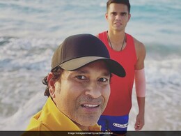 "SON", Sand And Surf: Sachin Tendulkar Posts Beach-Side Photo With Arjun "SON", Sand And Surf: Sachin Tendulkar Posts Beach-Side Photo With Arjun