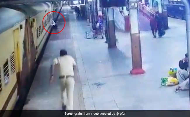 Hero Constable Saves Man From Falling Under Train At Nagpur Rail Station