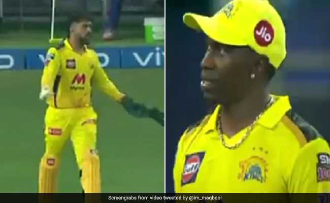 IPL 2021: कैप्टन कूल ने ड्वेन ब्रावो को लगाई फटकार, लाइव मैच में MS Dhoni को आया गुस्सा- Video