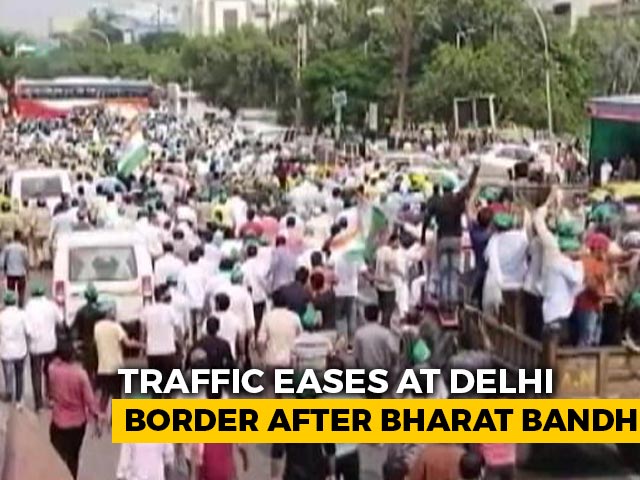 Traffic Eases At Delhi Border After Farmers' Bharat Bandh