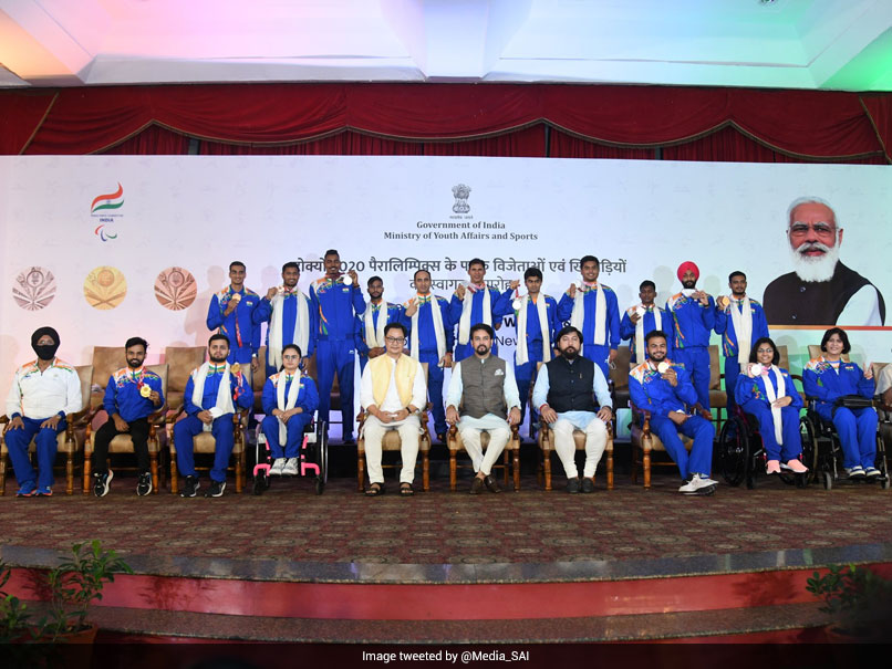 Sports Minister Anurag Thakur Felicitates Tokyo Paralympics Medal Winners