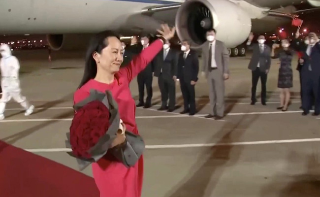 China's Hero's Welcome For Huawei Executive After 3-Year Canada Detention