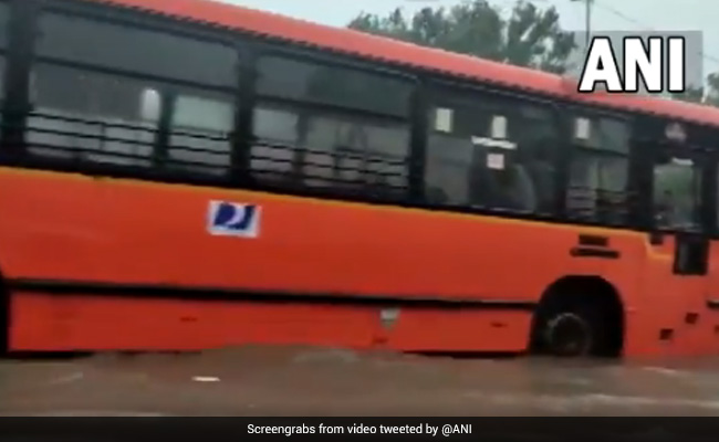 40 Passengers Rescued Safely From Bus Trapped At Waterlogged Underpass In Delhi