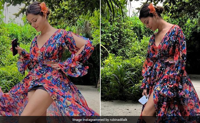 Rubina Dilaik Adds Her Floral Spin In A Dreamy Maxi Dress In Maldives