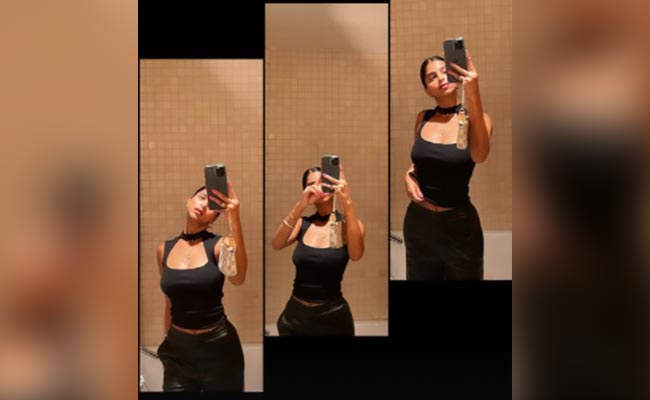 Suhana Khan's Black Choker Top And Louis Vuitton Handbag Are The Heights Of Thursday Chic