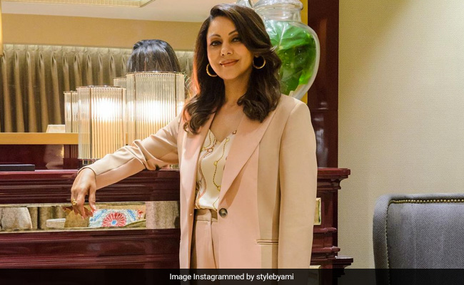 Gauri Khan Is Channeling The Start Of Spring In A Peach Pantsuit And Printed Shirt