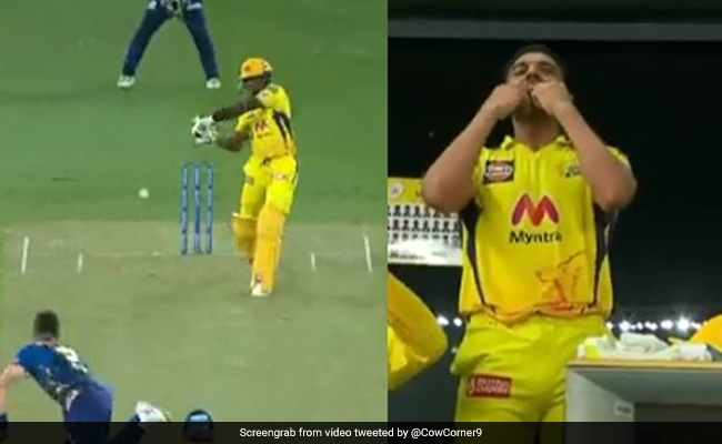 CSK vs MI: DJ Bravo ने जड़ा करिश्माई छक्का, देखकर दीपक चाहर ने बजाई सीटी, देखें Viral Video