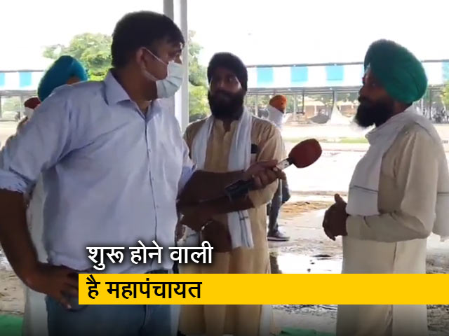 करनाल अनाज मंडी में महापंचायत के लिए किसान जुटने शुरू, बता रहे हैं शरद शर्मा