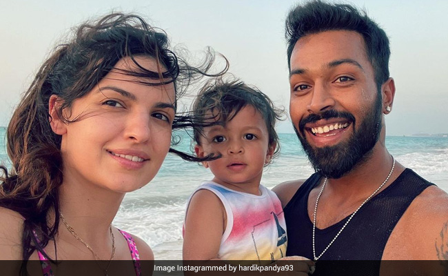 Natasa Stankovic And Son Agastya Are Hardik Pandya's "Babies" In These Beach Pics