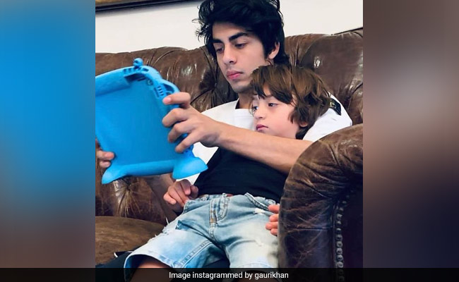 Do Not Disturb, It's Chill O'Clock For Aryan And AbRam. Pic Courtesy - Mom Gauri Khan