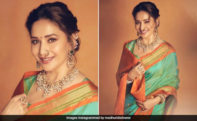 We Can't Take Our Eyes Off Madhuri Dixit In A Traditional Maharashtrian <i>Saree</i>