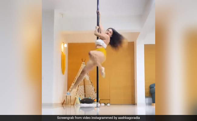 Aashka Goradia's "Mid-Week Strengthening" Routine Includes Pole Dance