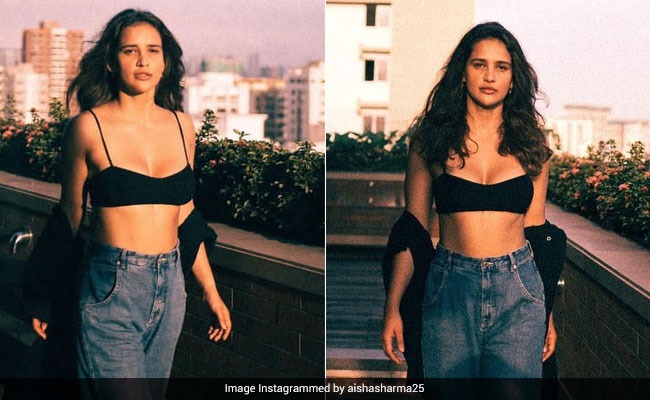 No Outfit Is Too Basic For Aisha Sharma In Her Strappy Black Crop Top And Jeans