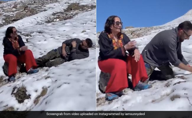 पहाड़ों में मां के साथ बर्फ से खेलते नजर आए Sunny Deol, दिल को छू जाएगा खूबसूरत Video