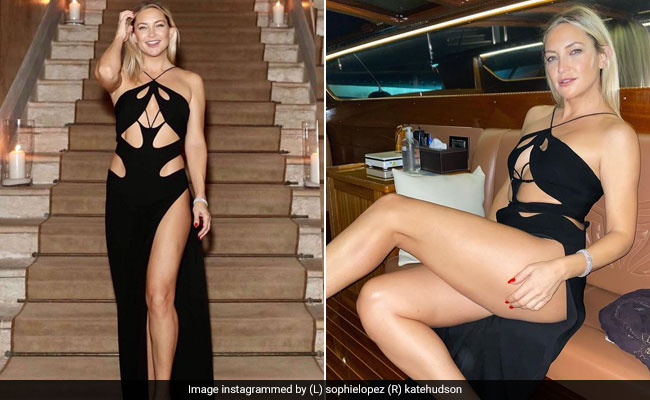 Kate Hudson Is A Risk Taker In Her Not-So-Basic Black Cutout Dress
