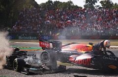 F1: Hamilton & Verstappen Crash Again At Monza As Both Retire