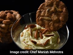 Badam Milk Mousse And Almond Biscuit